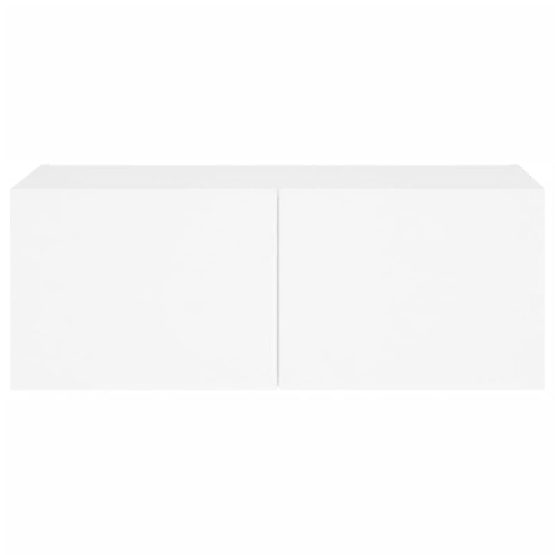 vidaXL TV Wall Cabinet with LED Lights White 80x35x31 cm