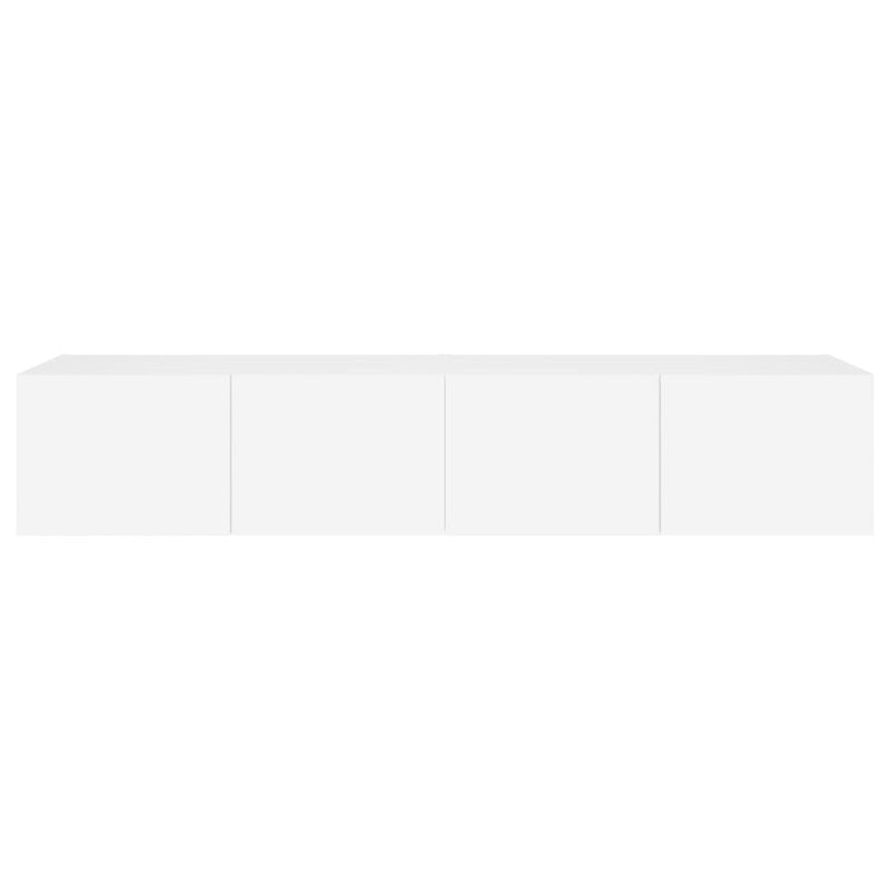 vidaXL TV Wall Cabinets with LED Lights 2 pcs White 80x35x31 cm
