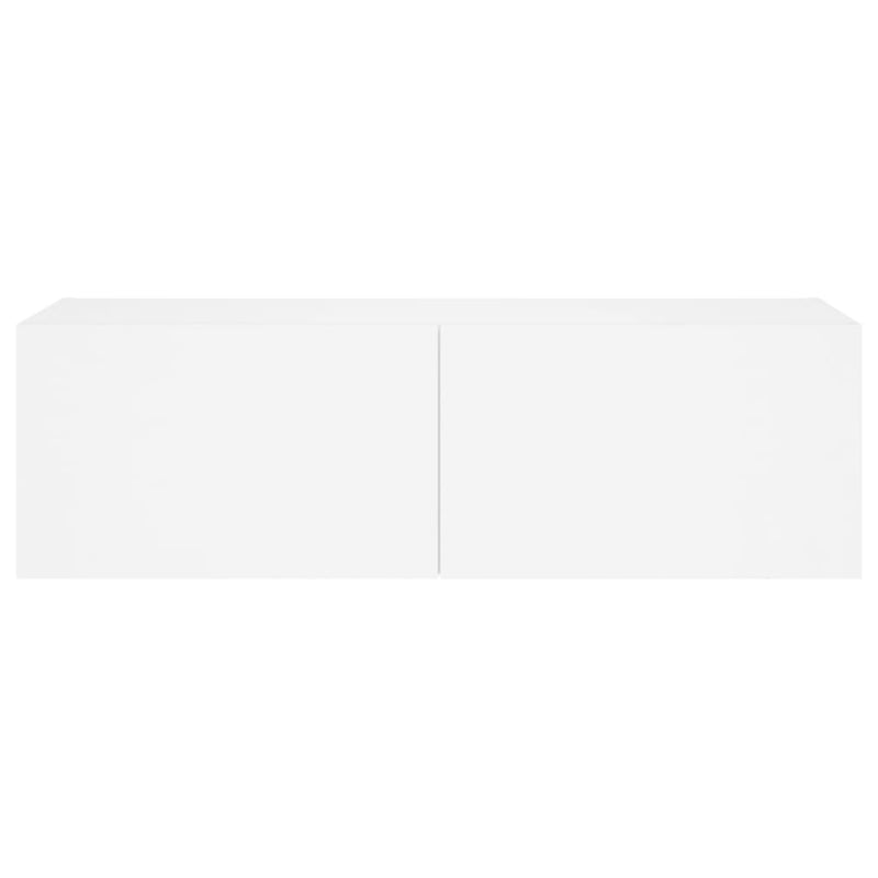 vidaXL TV Wall Cabinet with LED Lights White 100x35x31 cm