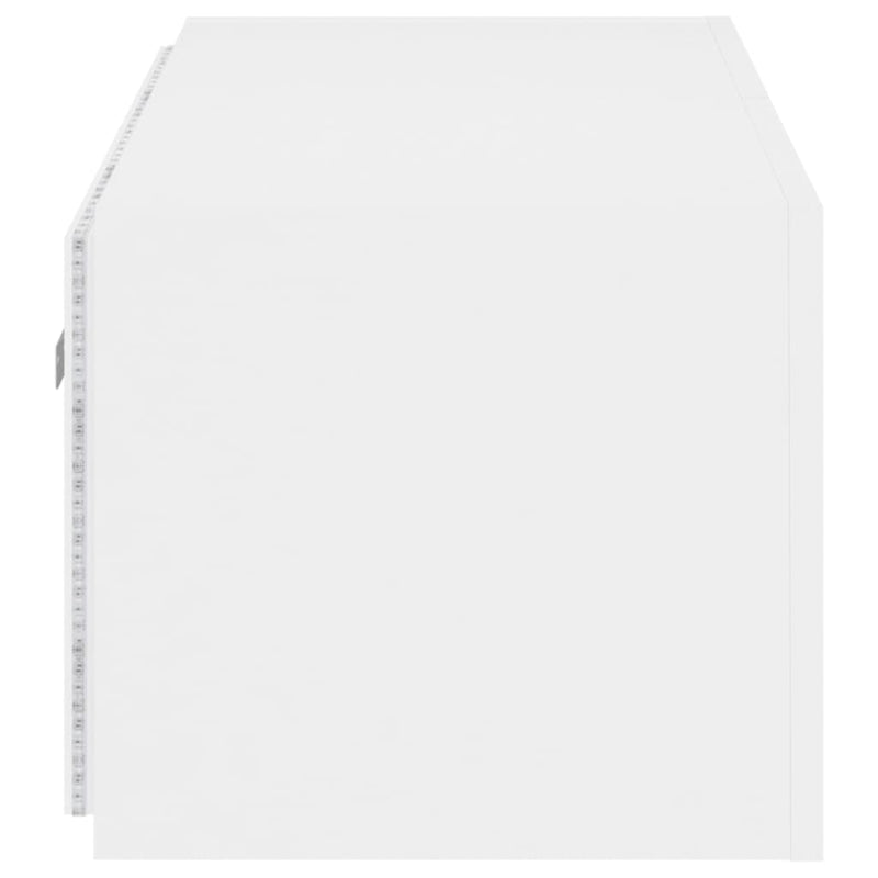 vidaXL TV Wall Cabinet with LED Lights White 100x35x31 cm