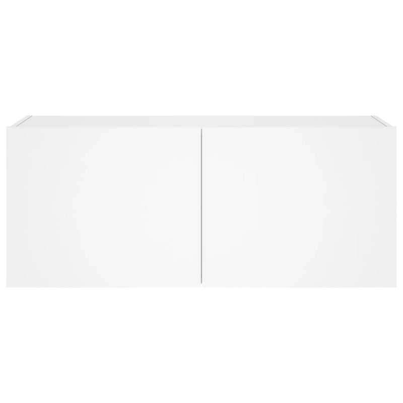 vidaXL TV Wall Cabinet with LED Lights White 100x35x41 cm
