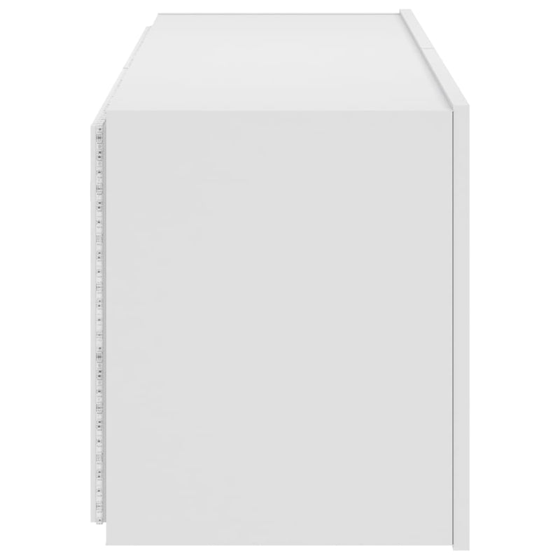 vidaXL TV Wall Cabinet with LED Lights White 100x35x41 cm