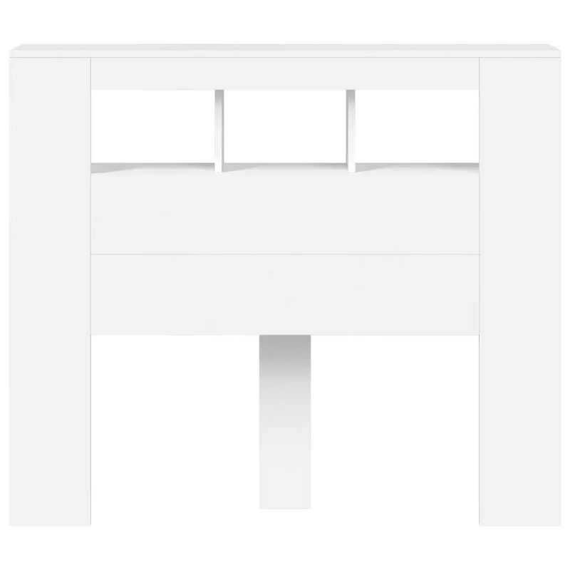 LED Headboard White 120 cm Engineered Wood