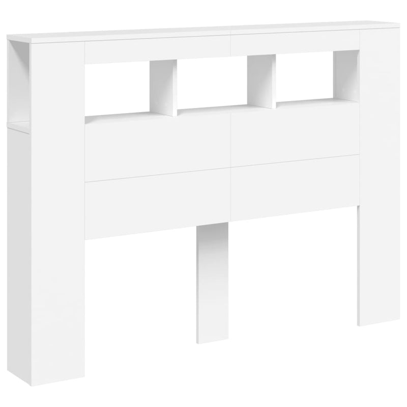 vidaXL LED Headboard White 140 cm Engineered Wood