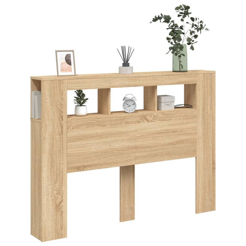 vidaXL LED Headboard Sonoma Oak 140 cm Engineered Wood
