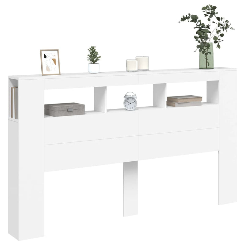 vidaXL LED Headboard White 180 cm Engineered Wood