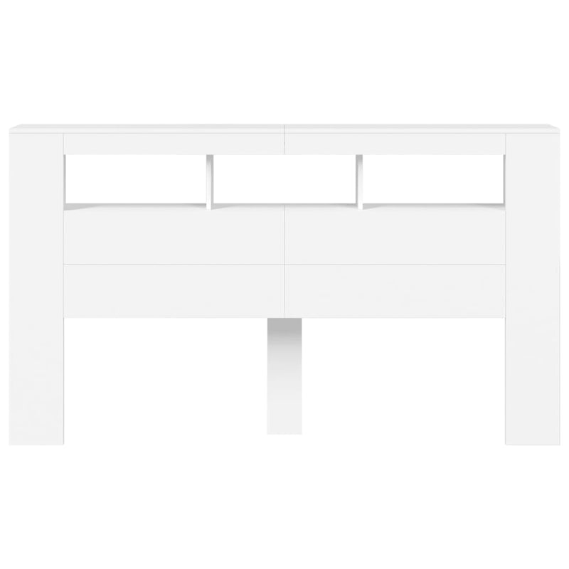 vidaXL LED Headboard White 180 cm Engineered Wood