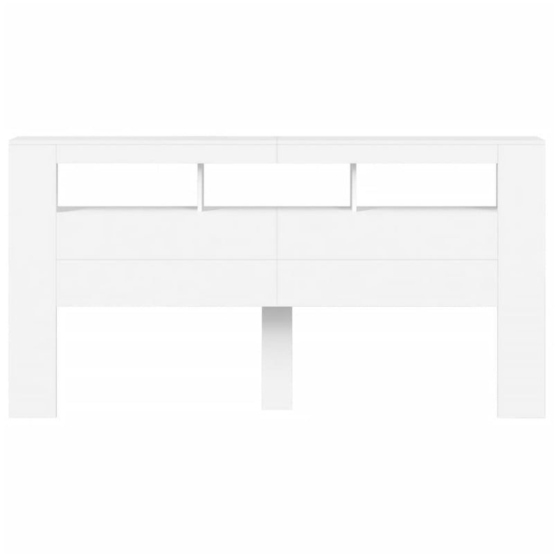 vidaXL LED Headboard White 200 cm Engineered Wood