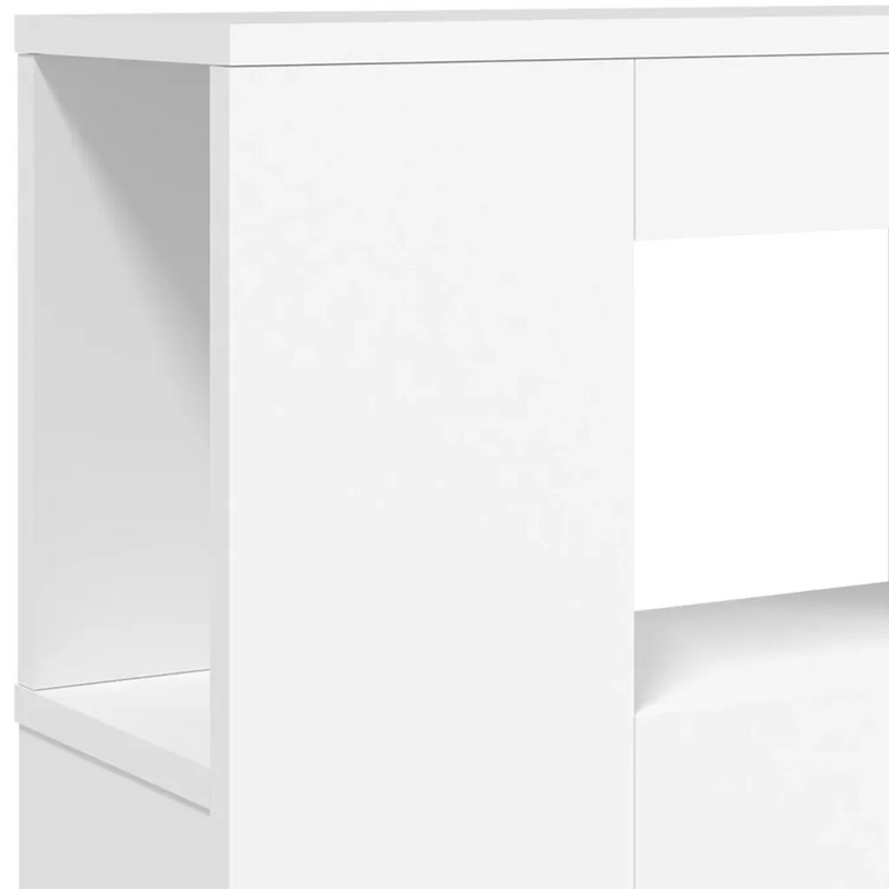 LED Headboard White 220 cm Engineered Wood