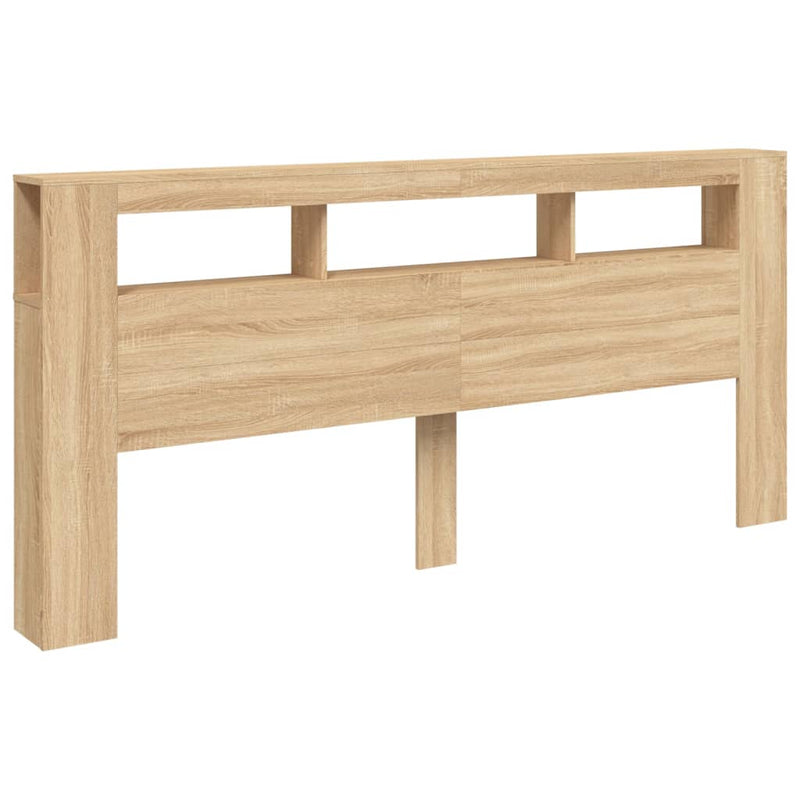 vidaXL LED Headboard Sonoma Oak 220 cm Engineered Wood