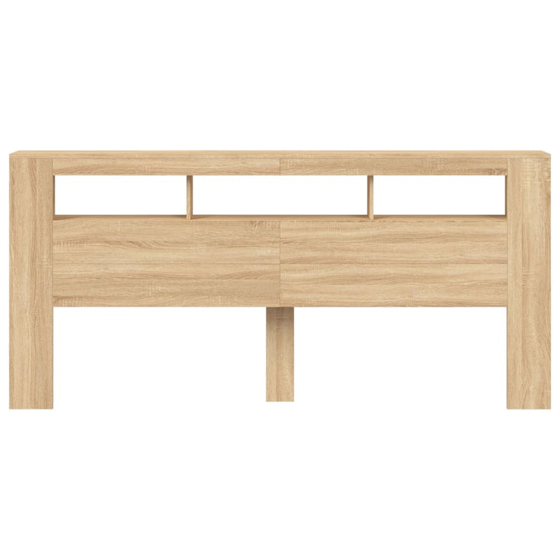 vidaXL LED Headboard Sonoma Oak 220 cm Engineered Wood