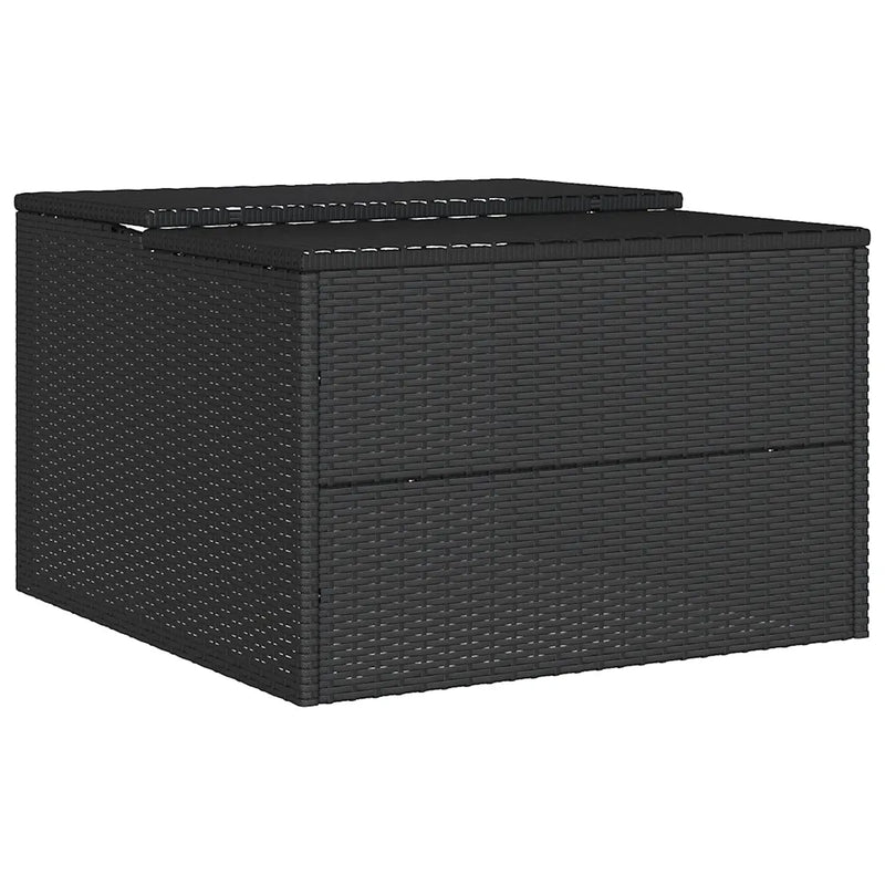Robot Mower Garage Black 86x90x52/57 cm Poly Rattan