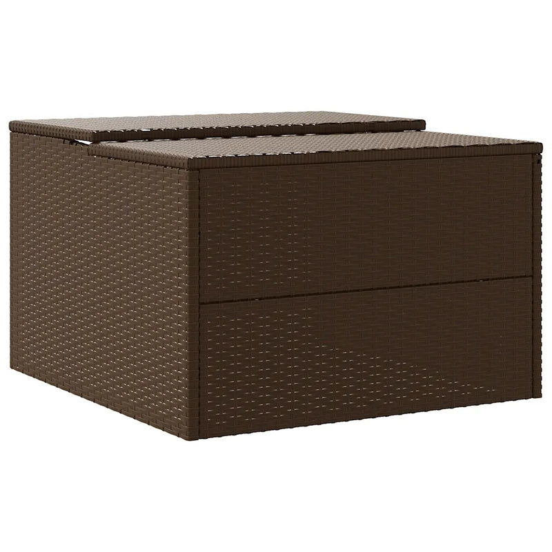 Robot Mower Garage Brown 86x90x52/57 cm Poly Rattan