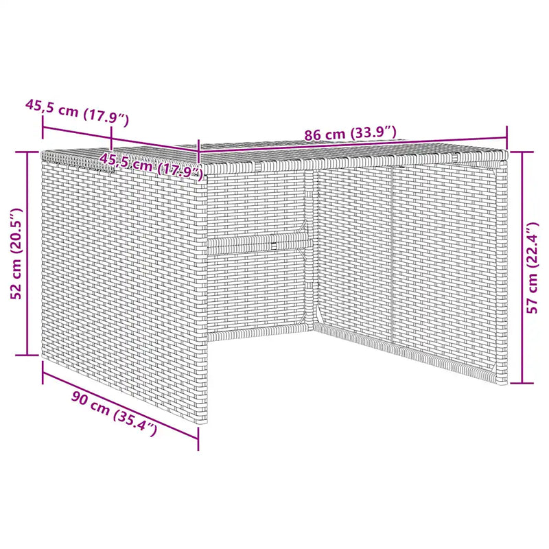 Robot Mower Garage Brown 86x90x52/57 cm Poly Rattan