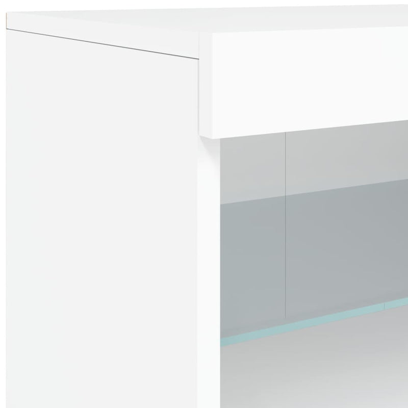 vidaXL Sideboard with LED Lights White 123x37x67 cm