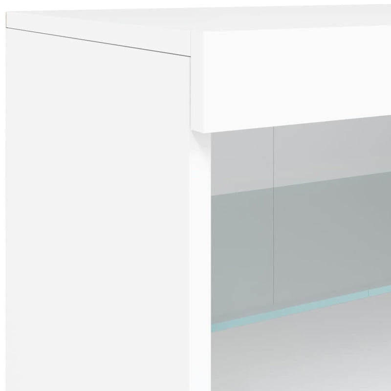 vidaXL Sideboard with LED Lights White 142.5x37x67 cm