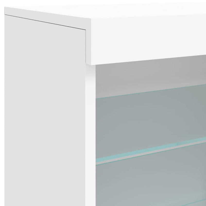 vidaXL Sideboard with LED Lights White 142.5x37x67 cm