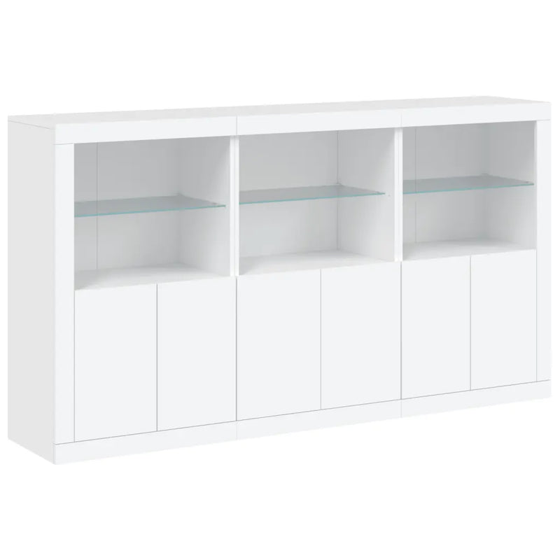 Sideboard with LED Lights White 181.5x37x100 cm
