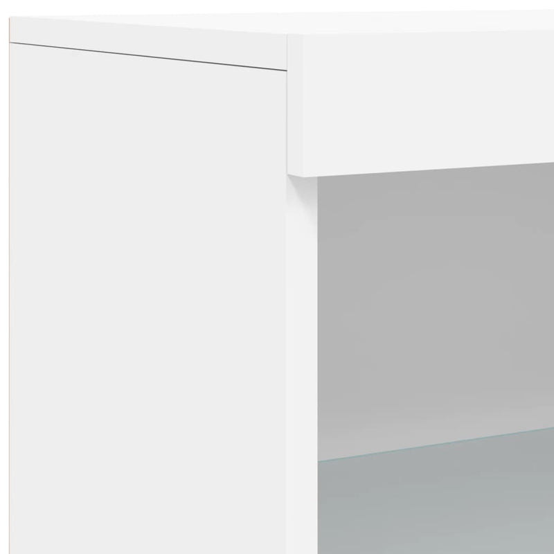 Sideboard with LED Lights White 181.5x37x100 cm