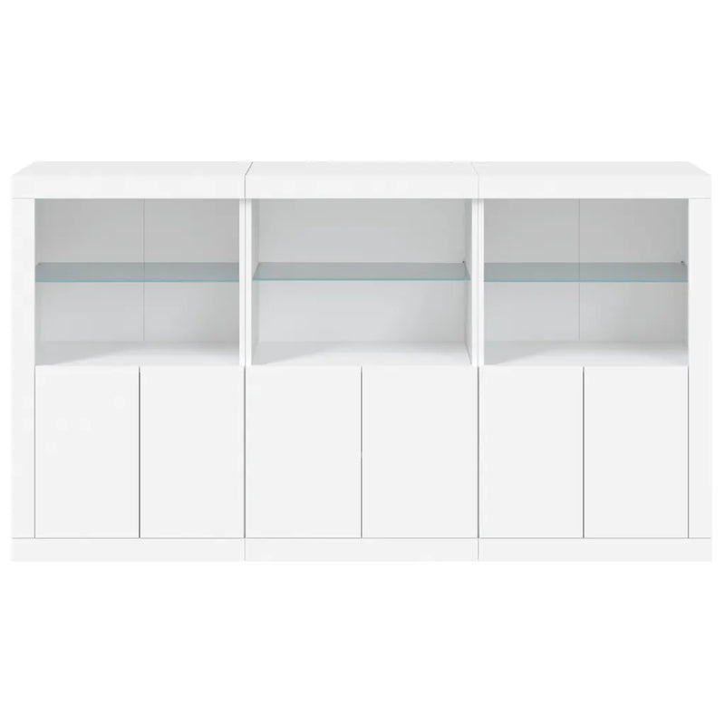 Sideboard with LED Lights White 181.5x37x100 cm