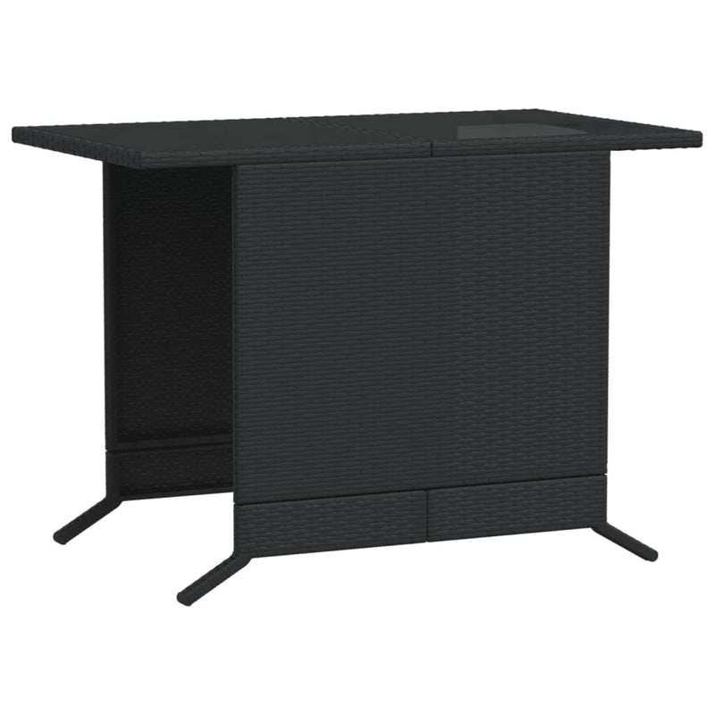 vidaXL 3 Piece Bistro Set with Cushions Black Poly Rattan