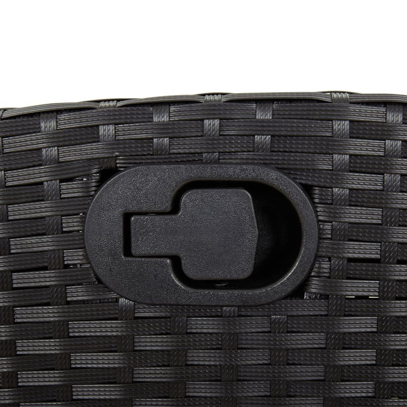 vidaXL Reclining Garden Chair with Cushions Black Poly Rattan