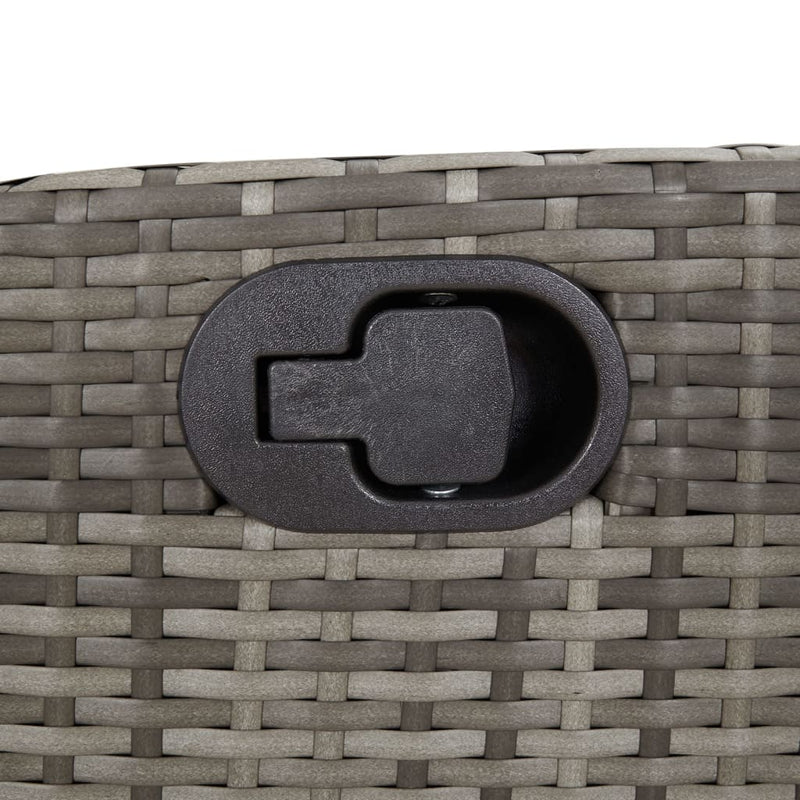 vidaXL Reclining Garden Chair with Cushions Grey Poly Rattan