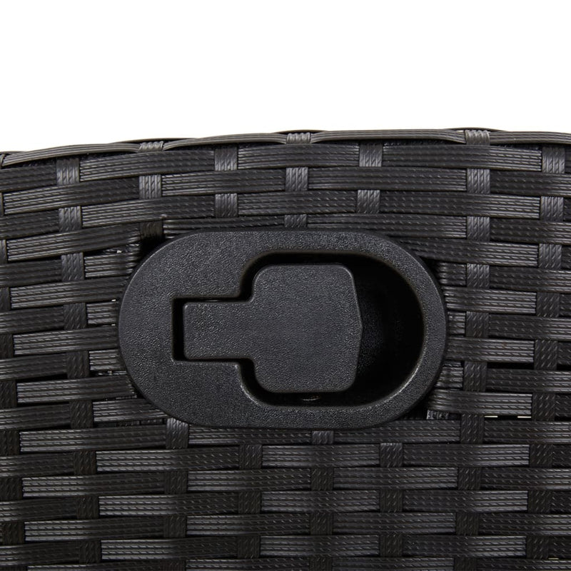 vidaXL Reclining Garden Chair with Footrest Black Poly Rattan