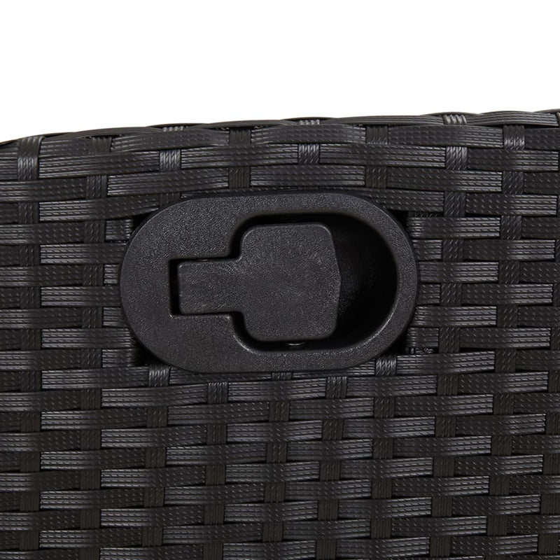 vidaXL Reclining Garden Chair with Cushions Black Poly Rattan