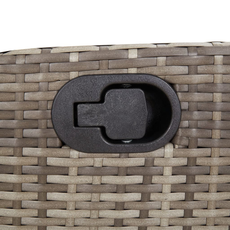 vidaXL Reclining Garden Chair with Cushions Grey Poly Rattan
