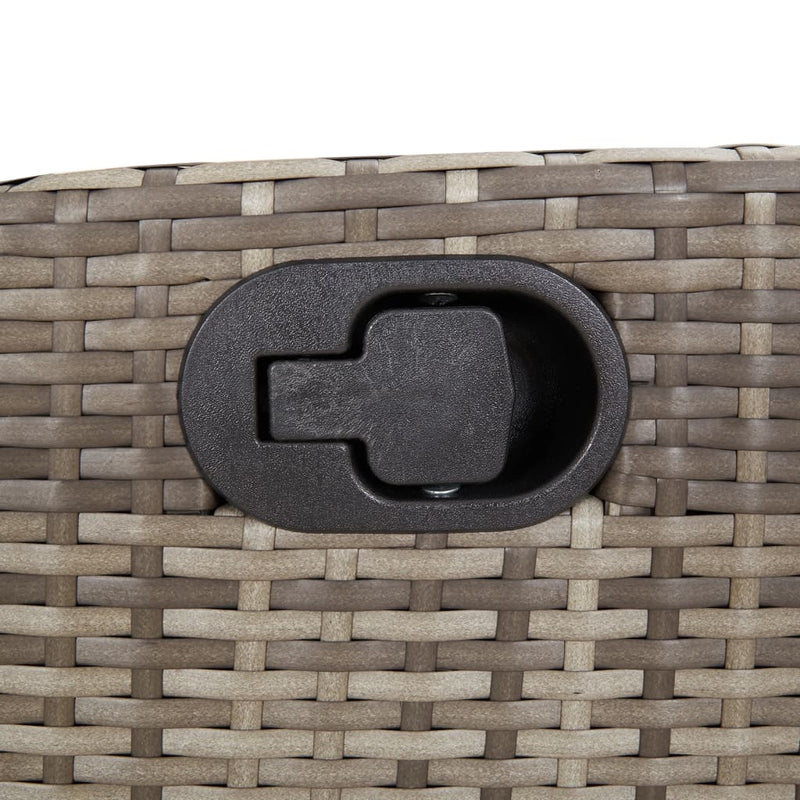 vidaXL Reclining Garden Chairs 2 pcs with Cushions Grey Poly Rattan