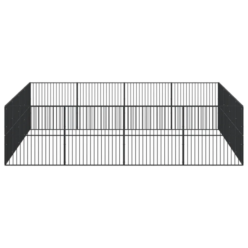 Dog Playpen 16 Panels Black Galvanised Steel