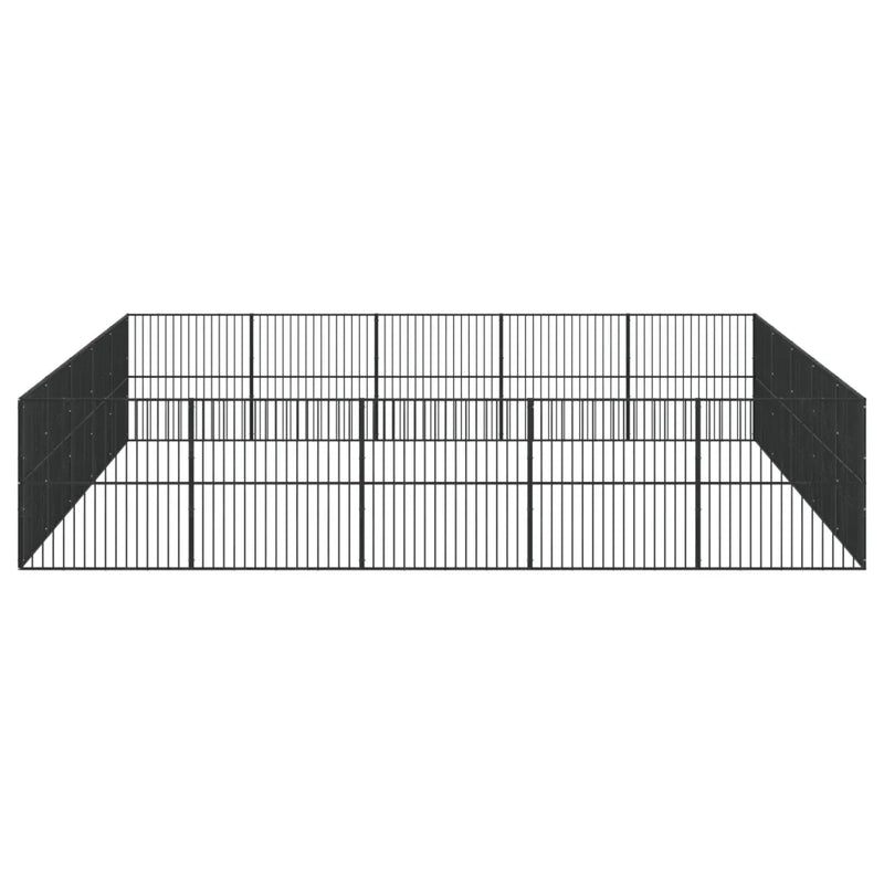 Dog Playpen 20 Panels Black Galvanised Steel