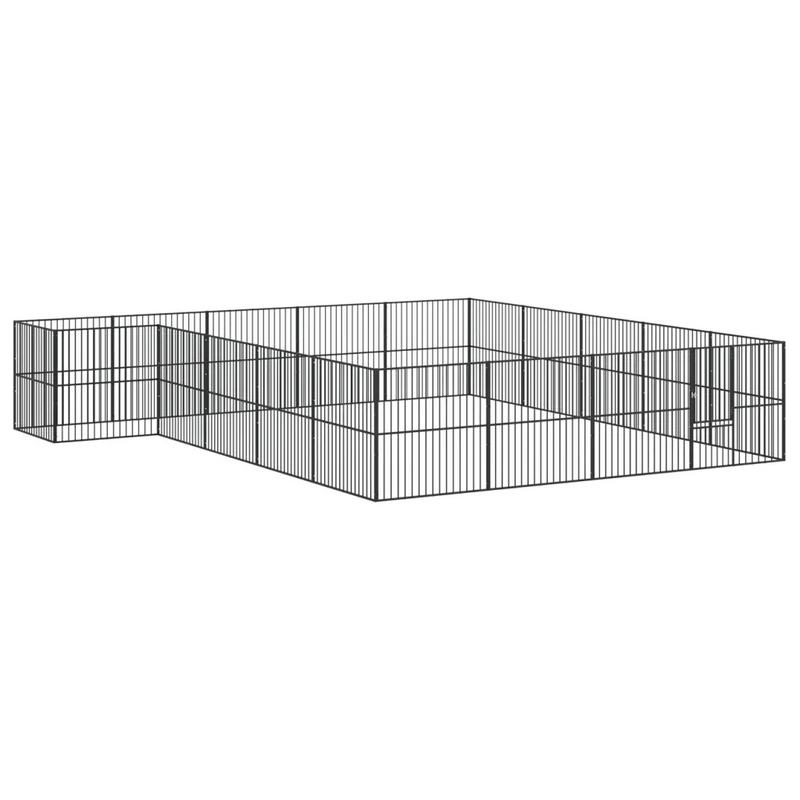 Dog Playpen 20 Panels Black Galvanised Steel