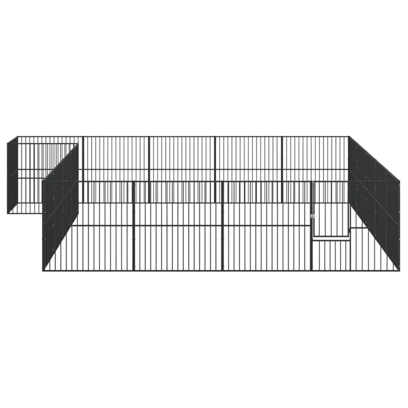 Dog Playpen 20 Panels Black Galvanised Steel