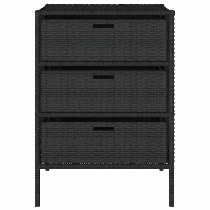 vidaXL Garden Storage Cabinet Black 55x59x80 cm Poly Rattan