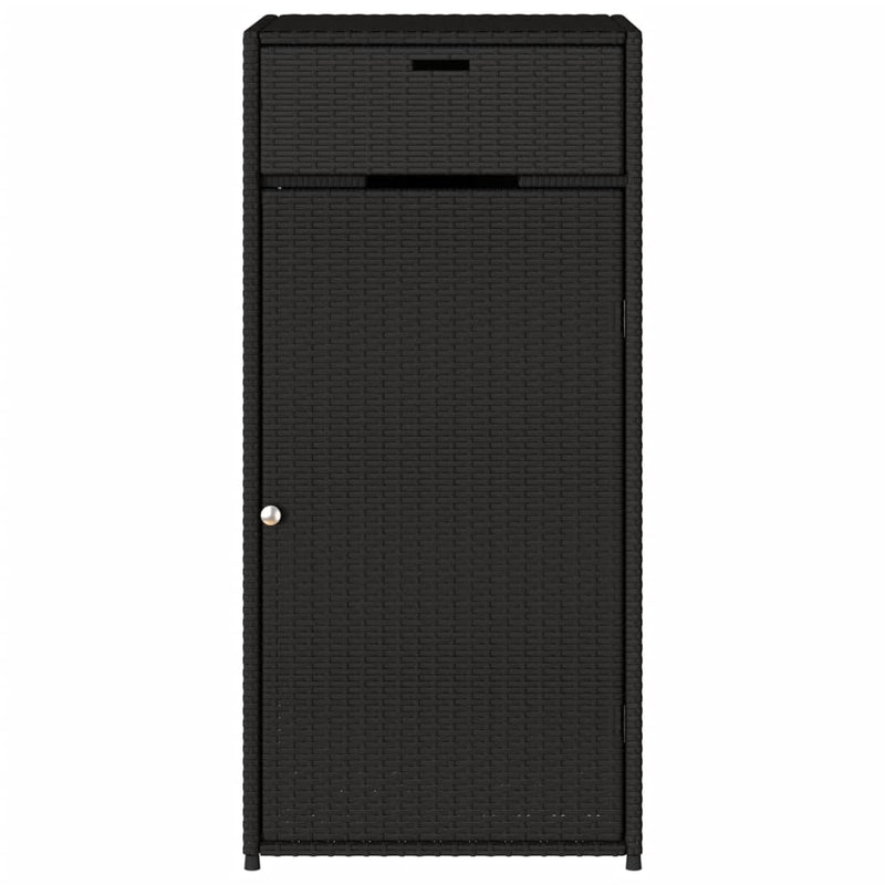 vidaXL Garden Storage Cabinet Black 55x55x111 cm Poly Rattan