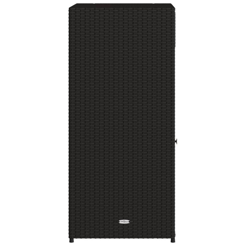 vidaXL Garden Storage Cabinet Black 55x55x111 cm Poly Rattan