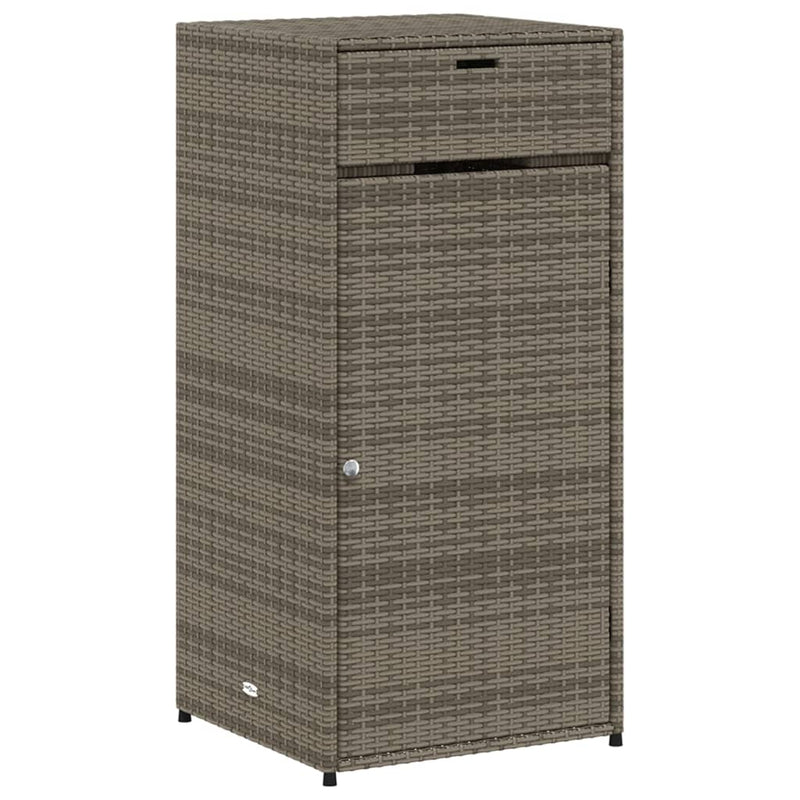 vidaXL Garden Storage Cabinet Grey 55x55x111 cm Poly Rattan