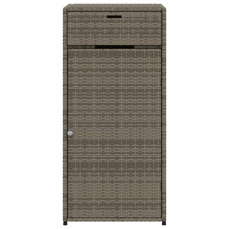 vidaXL Garden Storage Cabinet Grey 55x55x111 cm Poly Rattan