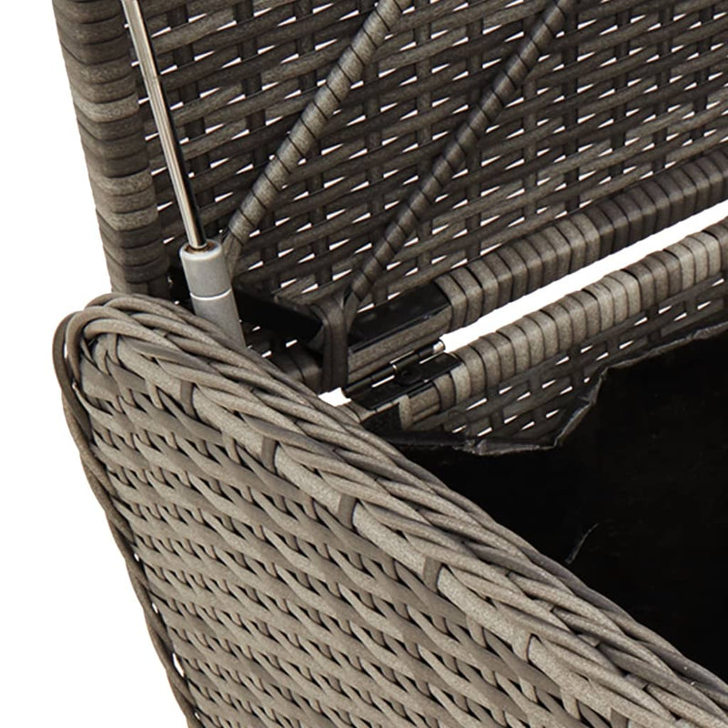 vidaXL Storage Bench with Cushion Grey 115x51x52 cm Poly Rattan