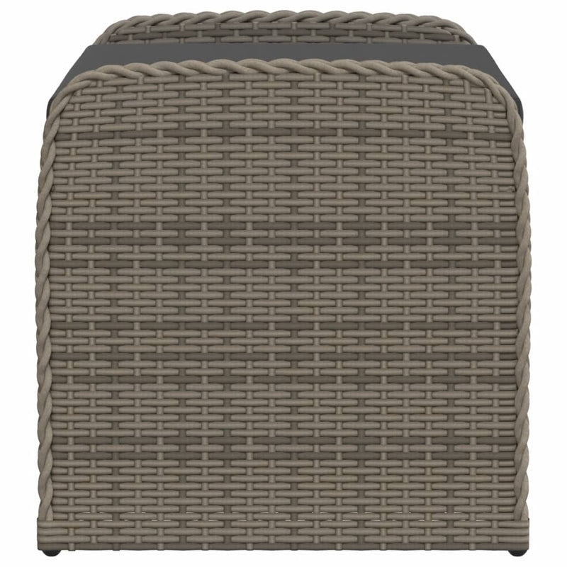vidaXL Storage Bench with Cushion Grey 80x51x52 cm Poly Rattan