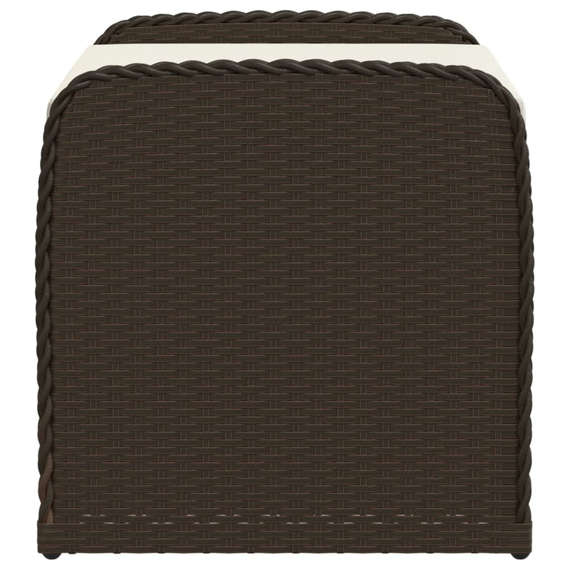 vidaXL Storage Bench with Cushion Brown 80x51x52 cm Poly Rattan
