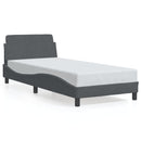 vidaXL Bed Frame "Dover" Dark Grey 90x190 cm Velvet