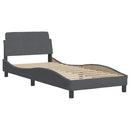 vidaXL Bed Frame "Dover" Dark Grey 90x190 cm Velvet