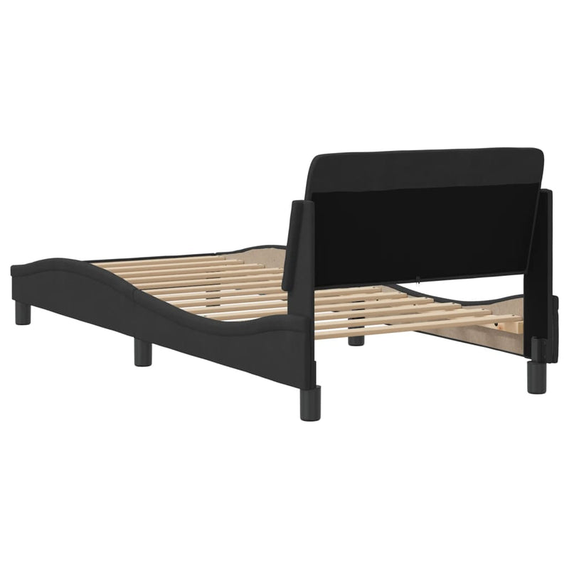 Bed Frame with Headboard Black 90x190 cm Velvet