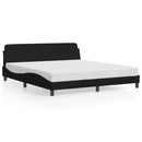 vidaXL Bed Frame "Dover" Black 180x200 cm King Fabric