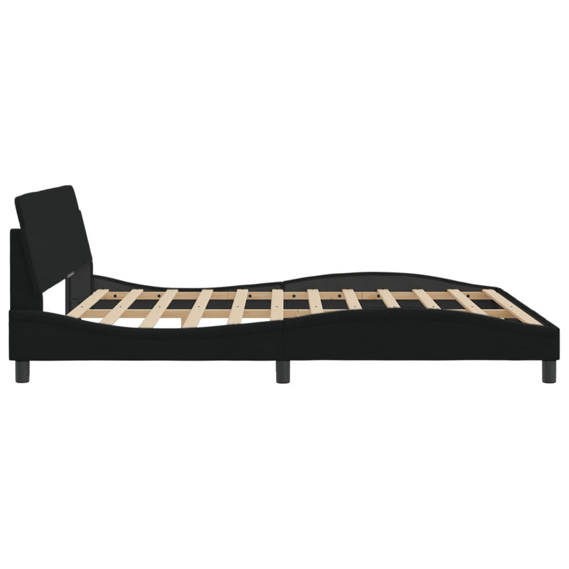 Bed Frame with Headboard Black 183x203 cm King Size Fabric