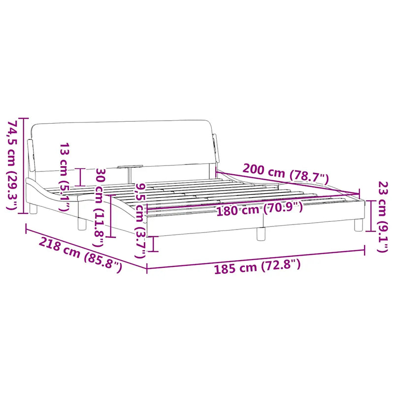 Bed Frame "Dover" Black 180x200 cm King Faux Leather