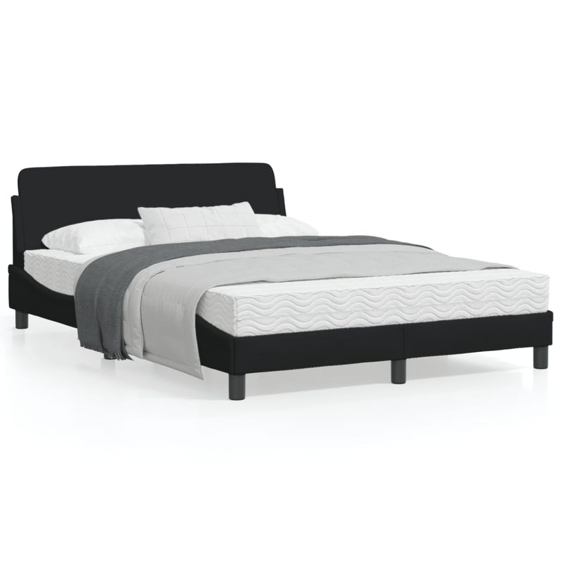 Bed Frame with Headboard Black 137x190 cm Fabric